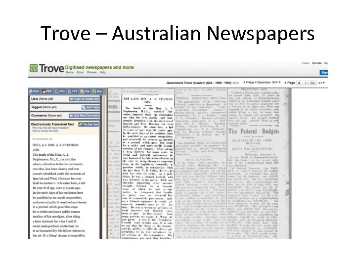Trove – Australian Newspapers 