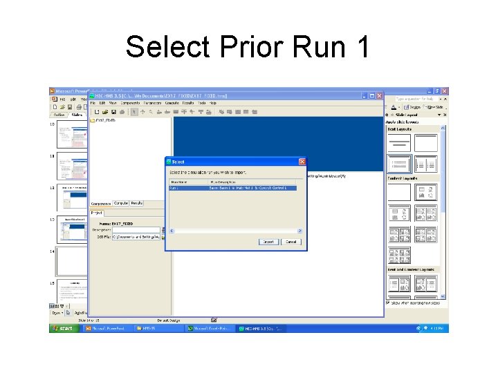 Select Prior Run 1 