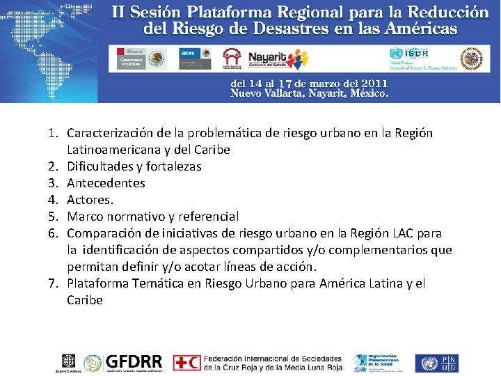 1. Caracterización de la problemática de riesgo urbano en la Región Latinoamericana y del