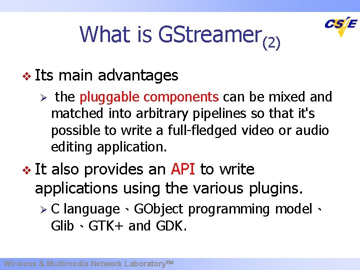 Wireless Multimedia Network Laboratory Gstreamer Speaker Sean Outline