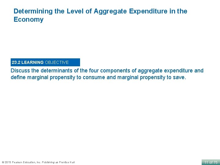 Determining the Level of Aggregate Expenditure in the Economy 23. 2 LEARNING OBJECTIVE Discuss