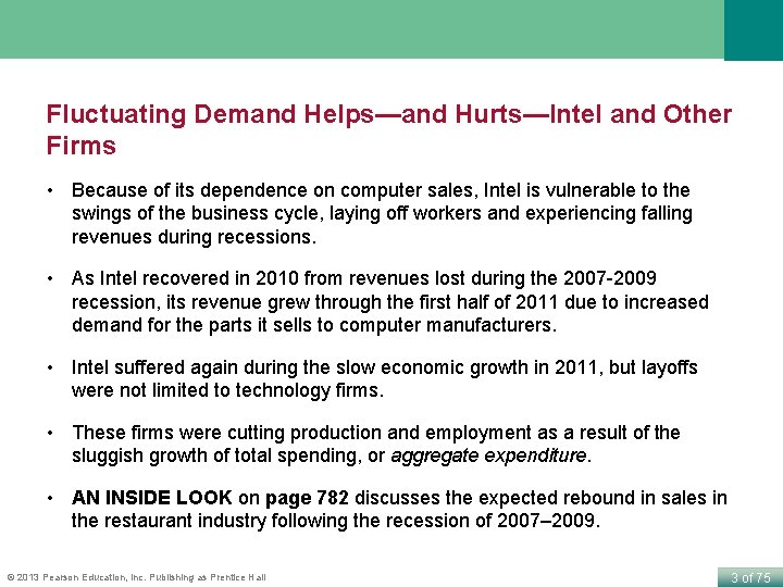 Fluctuating Demand Helps—and Hurts—Intel and Other Firms • Because of its dependence on computer