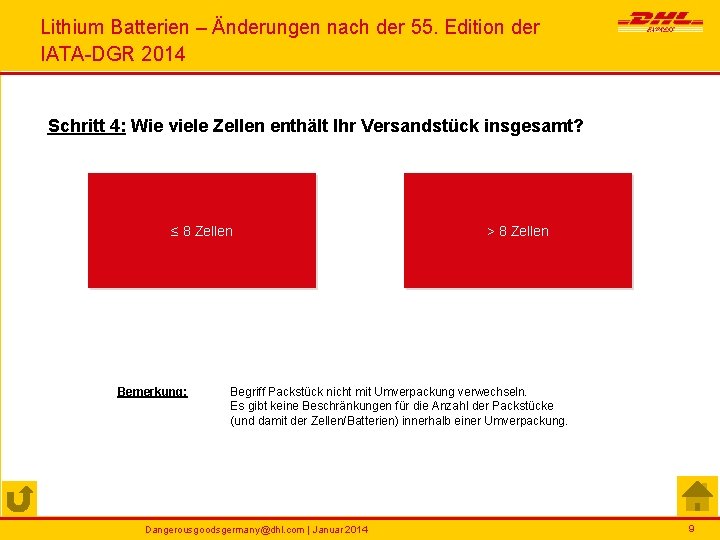 Lithium Batterien – Änderungen nach der 55. Edition der IATA-DGR 2014 Schritt 4: Wie