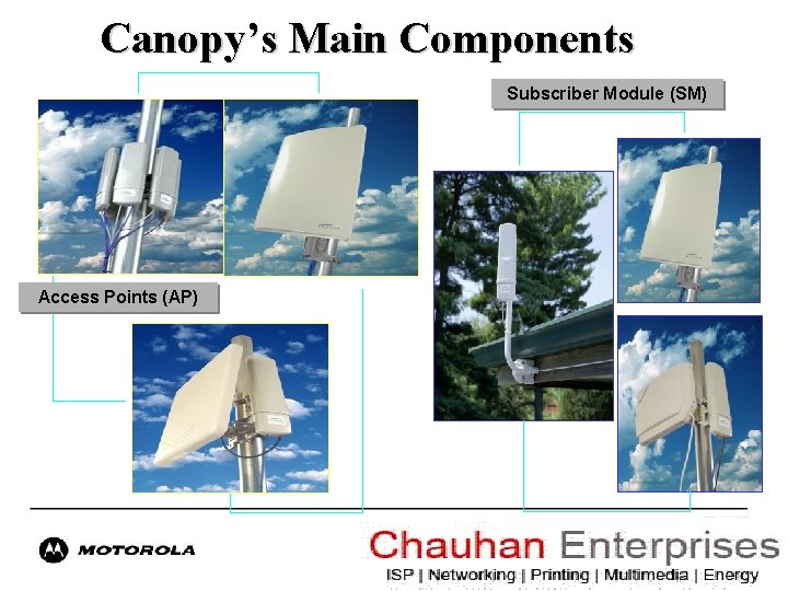 Canopy’s Main Components Subscriber Module (SM) Access Points (AP) 