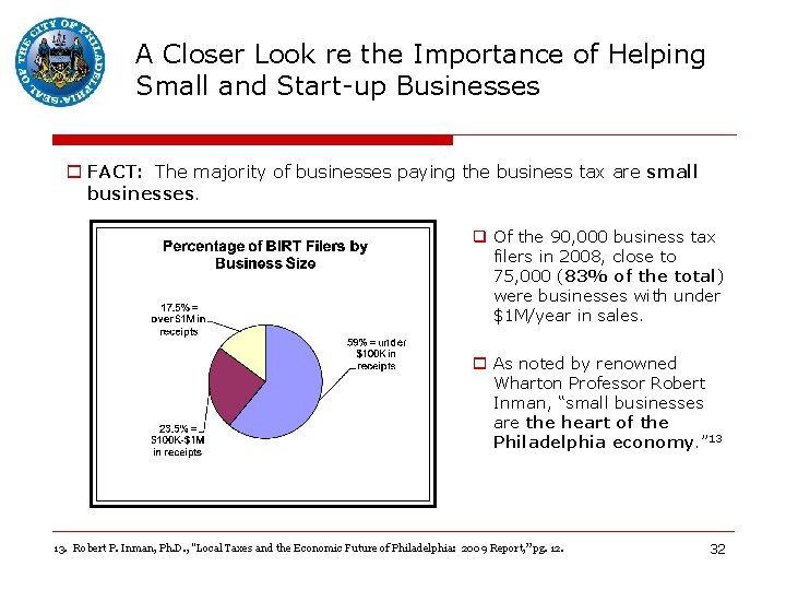  A Closer Look re the Importance of Helping Small and Start-up Businesses o