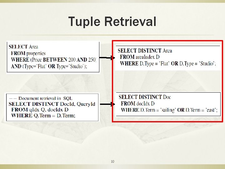 Tuple Retrieval 10 