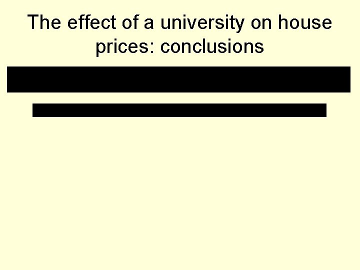 The effect of a university on house prices: conclusions 