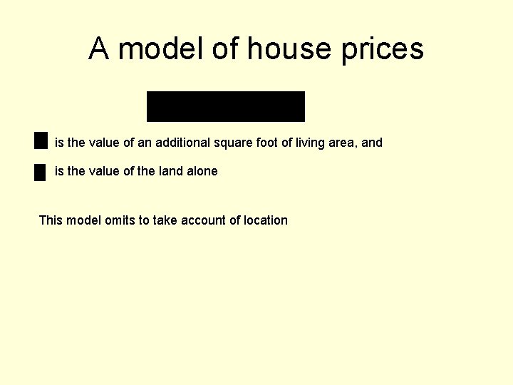 A model of house prices is the value of an additional square foot of
