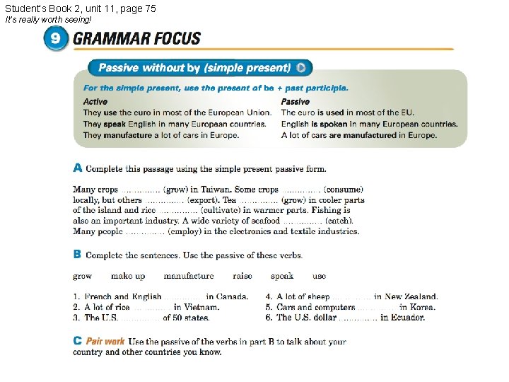 Student’s Book 2, unit 11, page 75 It’s really worth seeing! 
