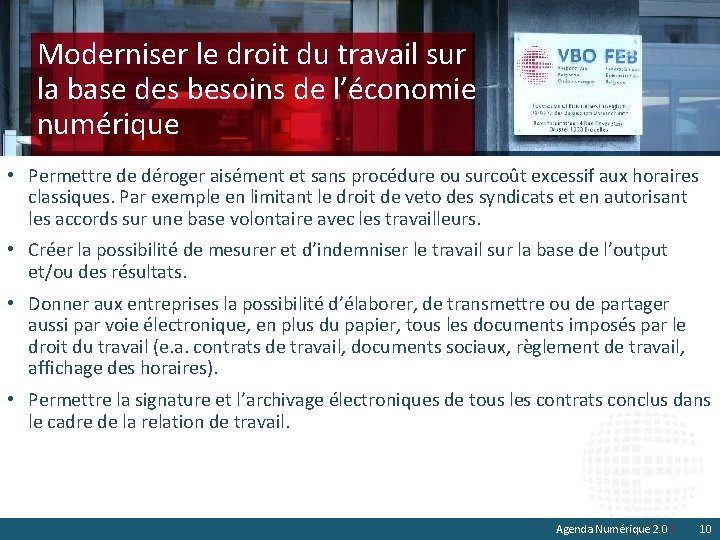 Moderniser le droit du travail sur la base des besoins de l’économie numérique •