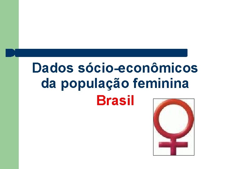 Dados sócio-econômicos da população feminina Brasil 
