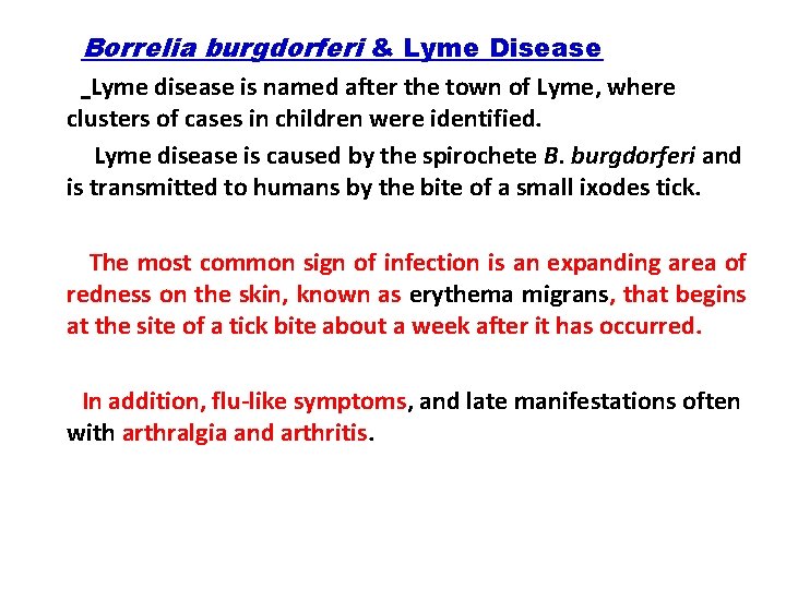 Borrelia burgdorferi & Lyme Disease Lyme disease is named after the town of Lyme,