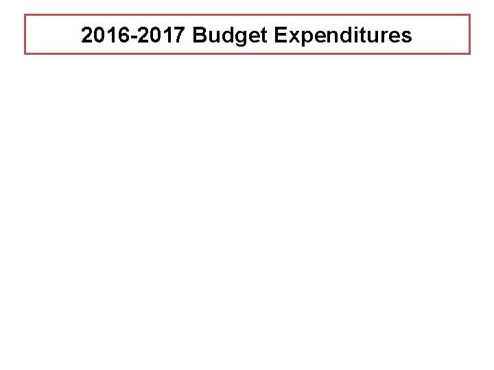 2016 -2017 Budget Expenditures 