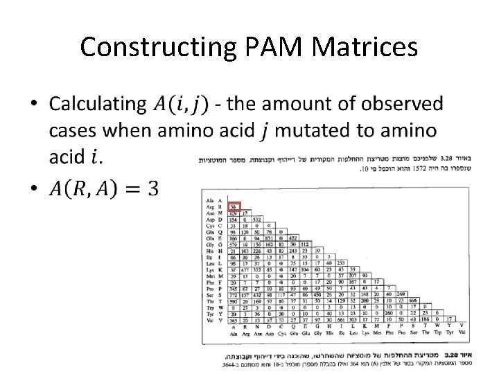 Constructing PAM Matrices • 