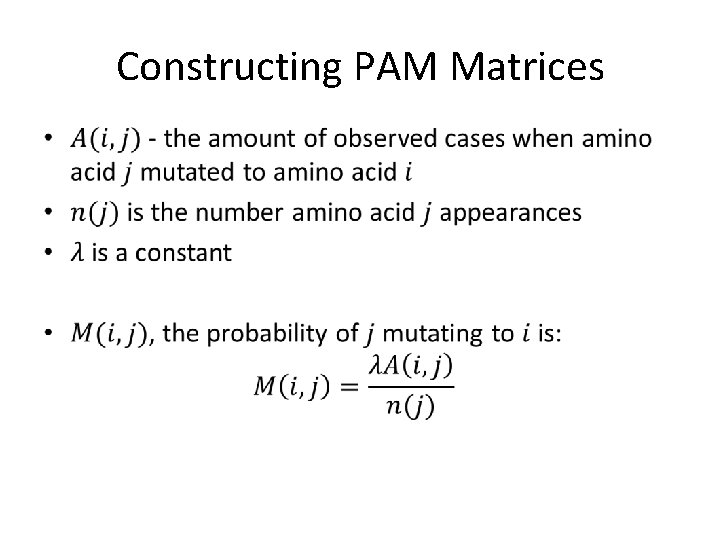 Constructing PAM Matrices 