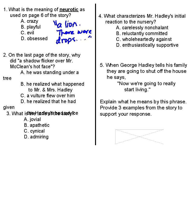 1. What is the meaning of neurotic as used on page 6 of the