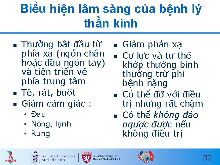 Biểu hiện lâm sàng của bệnh lý thần kinh n n n Thường bắt