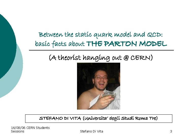 Between the static quark model and QCD: basic facts about THE PARTON MODEL (A