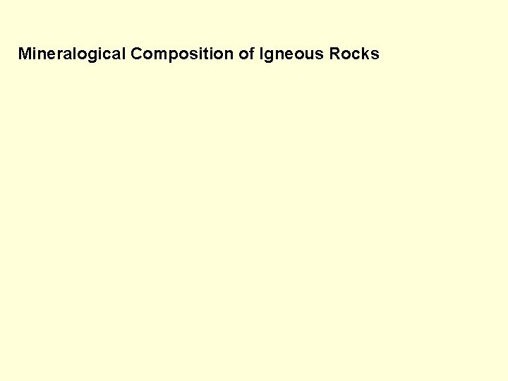 Mineralogical Composition of Igneous Rocks 
