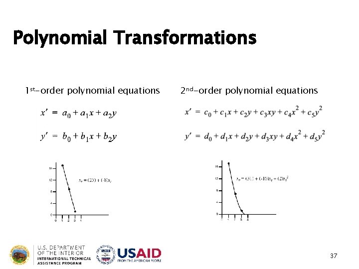Polynomial Transformations 1 st-order polynomial equations 2 nd-order polynomial equations 37 Polynomial Transformations 1 st-order polynomial equations 2 nd-order polynomial equations 37