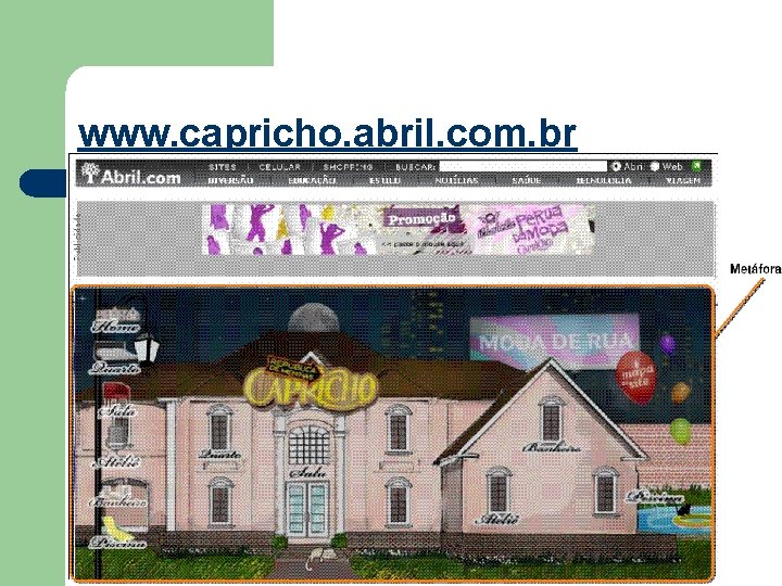 www. capricho. abril. com. br Arquitetura da Informação na web 