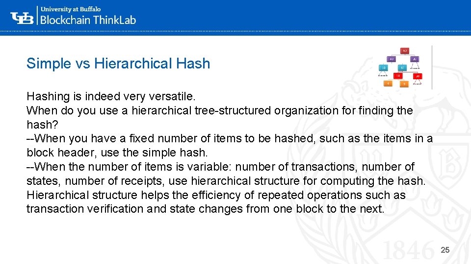 Simple vs Hierarchical Hashing is indeed very versatile. When do you use a hierarchical