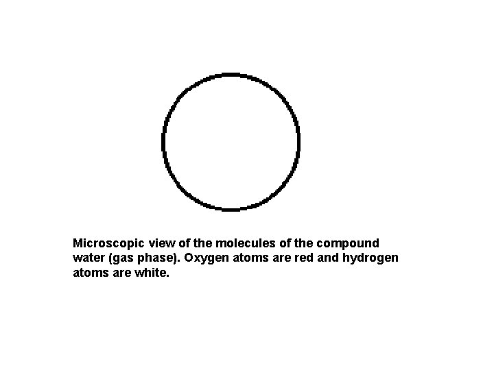 Microscopic view of the molecules of the compound water (gas phase). Oxygen atoms are