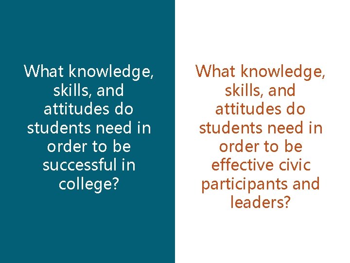 What knowledge, skills, and attitudes do students need in order to be successful in