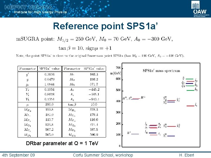 Reference point SPS 1 a’ DRbar parameter at Q = 1 Te. V 4