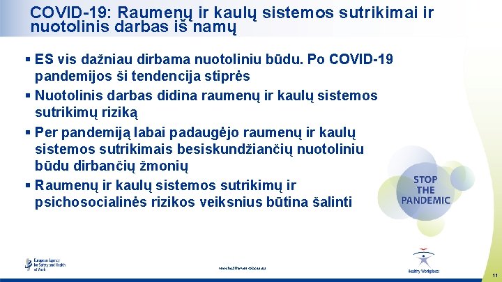 COVID-19: Raumenų ir kaulų sistemos sutrikimai ir nuotolinis darbas iš namų § ES vis