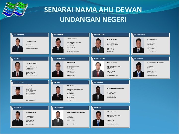 SENARAI NAMA AHLI DEWAN UNDANGAN NEGERI SENARAI NAMA AHLI DEWAN UNDANGAN NEGERI
