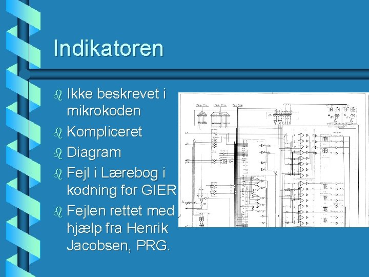 Indikatoren b Ikke beskrevet i mikrokoden b Kompliceret b Diagram b Fejl i Lærebog