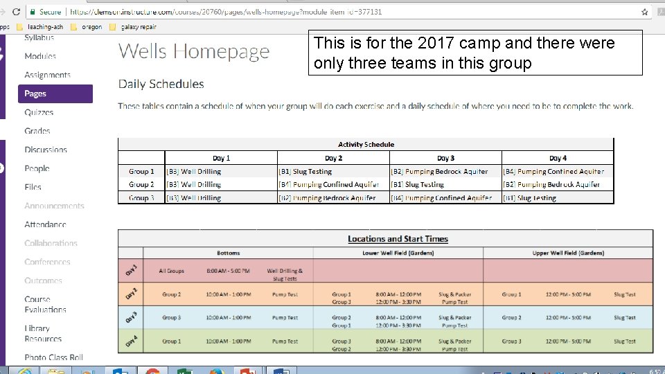 This is for the 2017 camp and there were only three teams in this