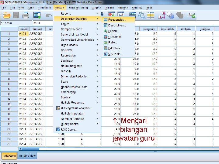 1. Mencari bilangan jawatan guru 