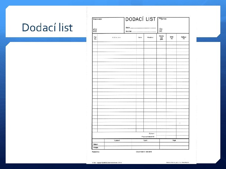 Dodací list 