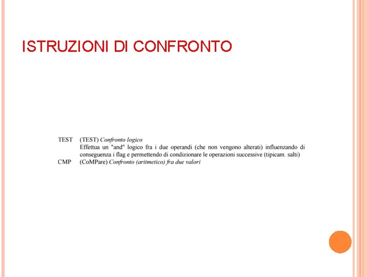 ISTRUZIONI DI CONFRONTO 