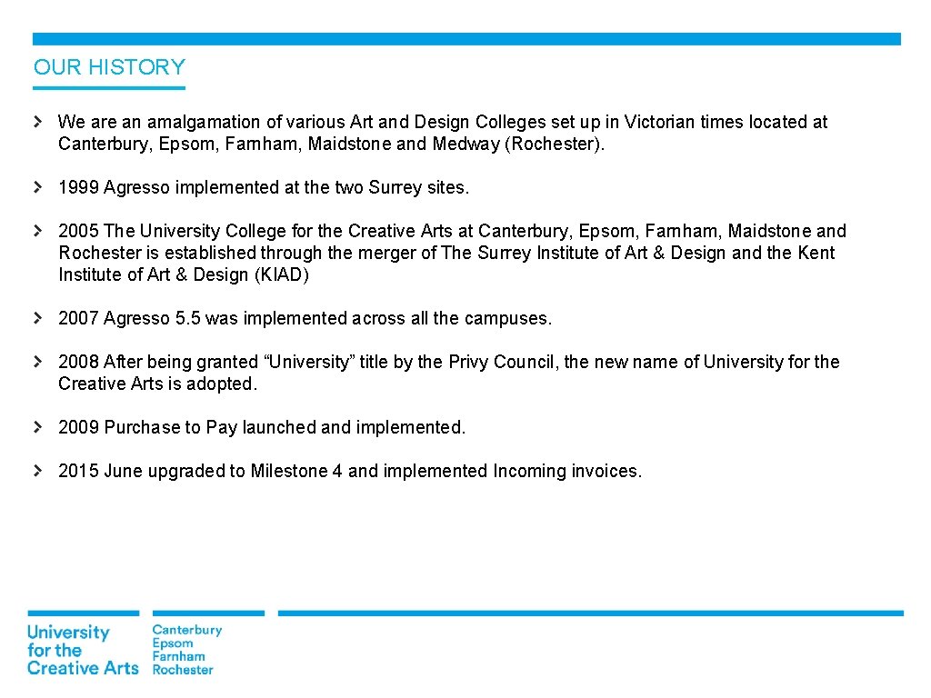 OUR HISTORY We are an amalgamation of various Art and Design Colleges set up