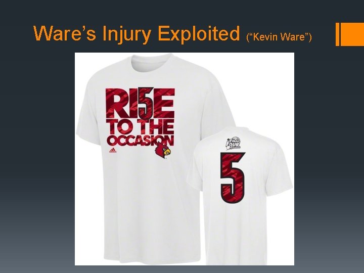 Ware’s Injury Exploited (“Kevin Ware”) 