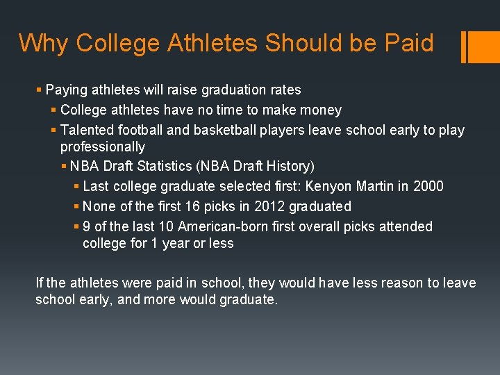 Why College Athletes Should be Paid § Paying athletes will raise graduation rates §