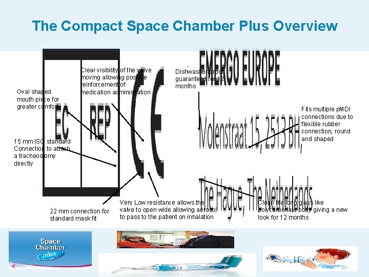 The Compact Space Chamber Plus Overview Oval shaped mouth piece for greater comfort Clear