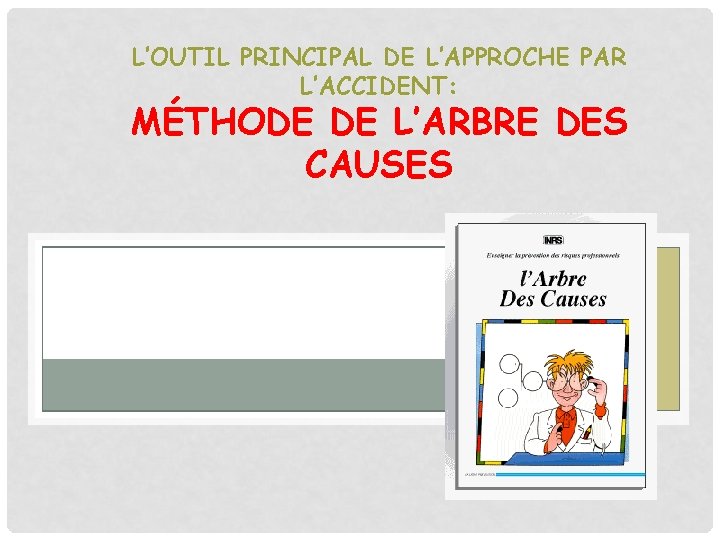 L’OUTIL PRINCIPAL DE L’APPROCHE PAR L’ACCIDENT: MÉTHODE DE L’ARBRE DES CAUSES 