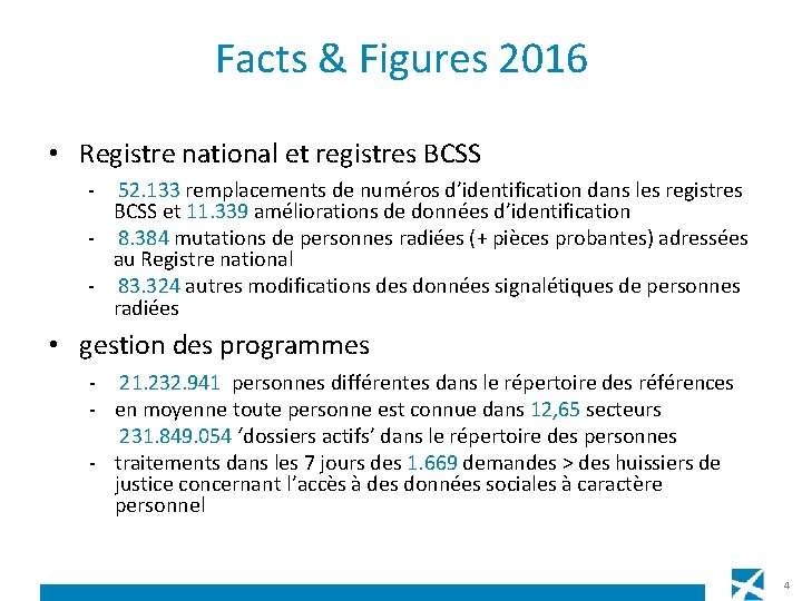 Facts & Figures 2016 • Registre national et registres BCSS - 52. 133 remplacements