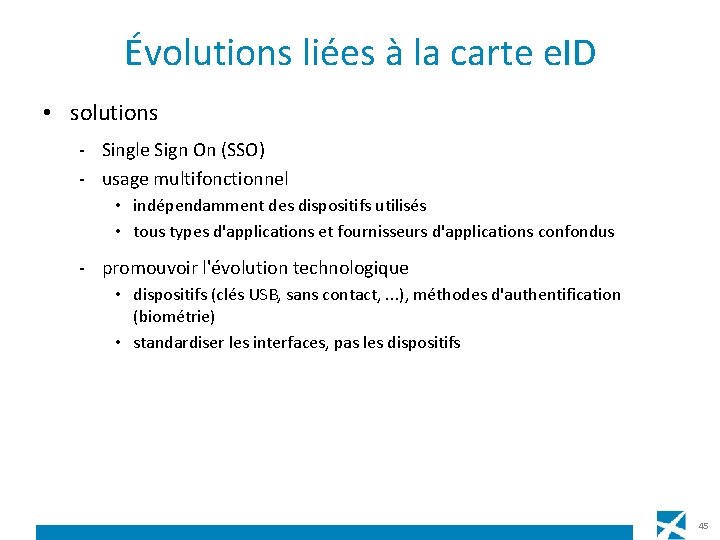 Évolutions liées à la carte e. ID • solutions - Single Sign On (SSO)