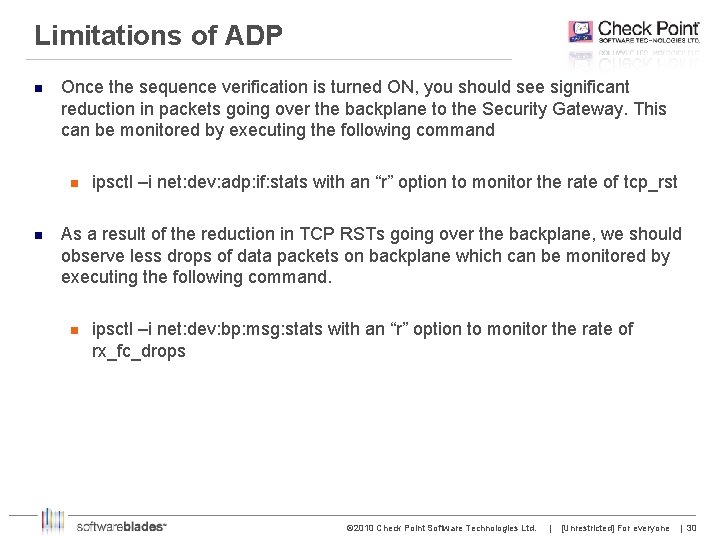 Limitations of ADP n Once the sequence verification is turned ON, you should see