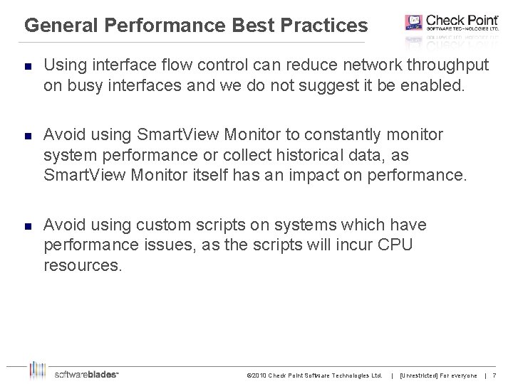 General Performance Best Practices n Using interface flow control can reduce network throughput on