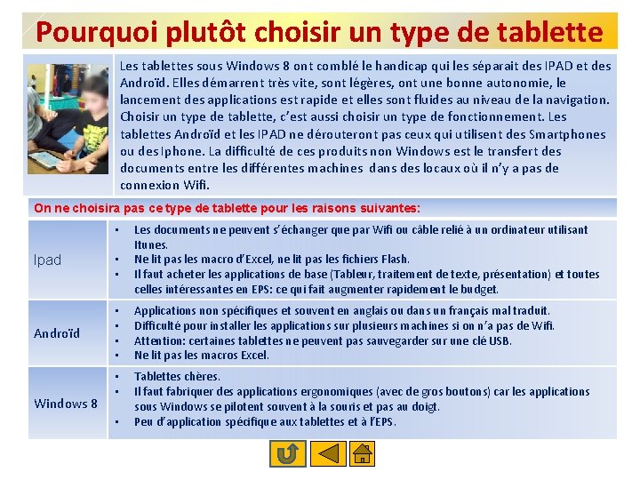 Pourquoi plutôt choisir un type de tablette Les tablettes sous Windows 8 ont comblé