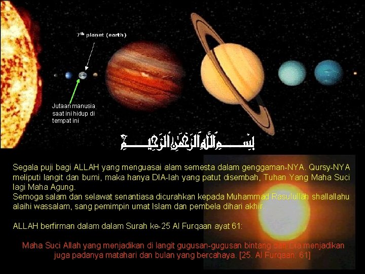 Jutaan manusia saat ini hidup di tempat ini Segala puji bagi ALLAH yang menguasai