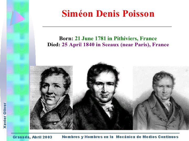 Xavier Oliver Granada, Abril 2003 Nombres y Hombres en la Mecánica de Medios Continuos