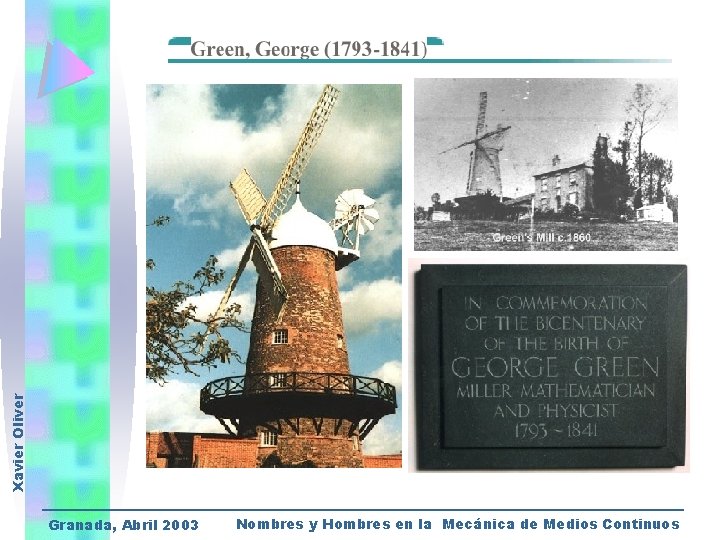 Xavier Oliver Granada, Abril 2003 Nombres y Hombres en la Mecánica de Medios Continuos
