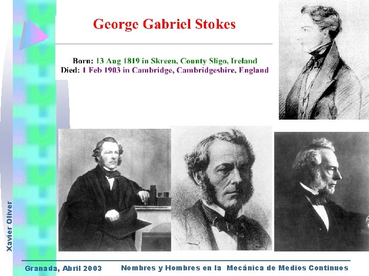 Xavier Oliver Granada, Abril 2003 Nombres y Hombres en la Mecánica de Medios Continuos
